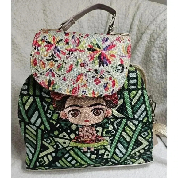 Mexican Frida Kahlo Shoulder/Backpack - Picture 1 of 11